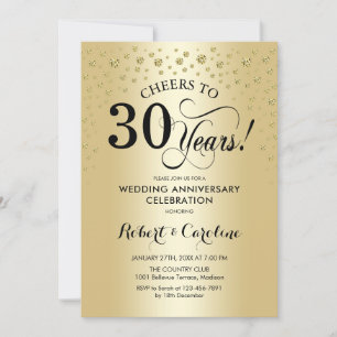 Convite Celebração de 30º Aniversário - Dourado Preto