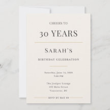 Celebração de 30º Aniversário Minimalista Elegante