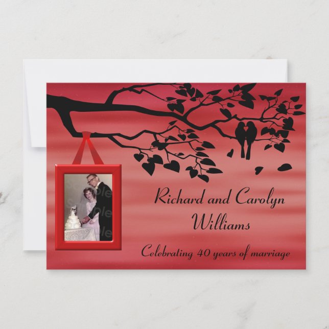 Convite Celebração de 40º Aniversário de Casamento (Frente)