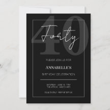 Celebração de 40º Aniversário Preto e Branco