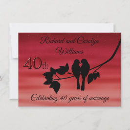 Convite Celebração de 40 anos dos passarinhos do amor