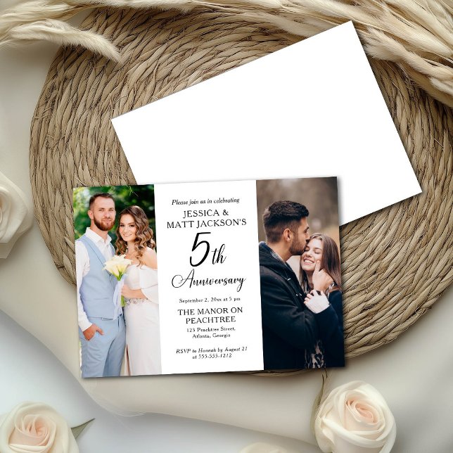 Convite Celebração de 5º Aniversário de Casamento Outrora  (Criador carregado)