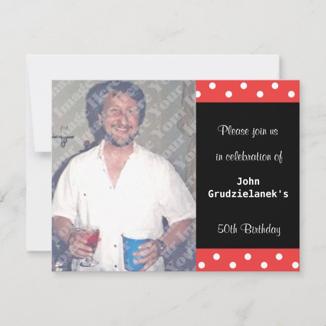 Convite Celebração de 50º Aniversário de Bolinhas e Bolha  (Frente)