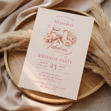 Celebração de 50 Anos de Idade Floral Elegante Rub
