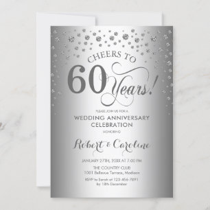 Convite Celebração de 60º Aniversário - Prata