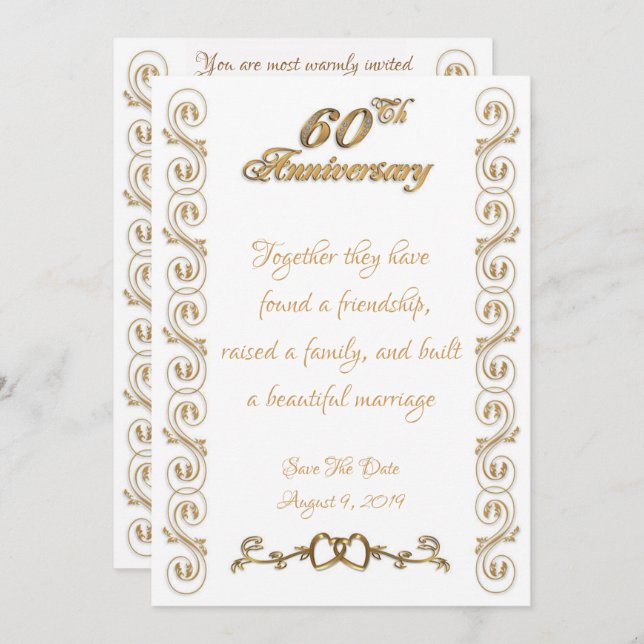 Convite Celebração de 60 anos de Casamento (Frente/Verso)