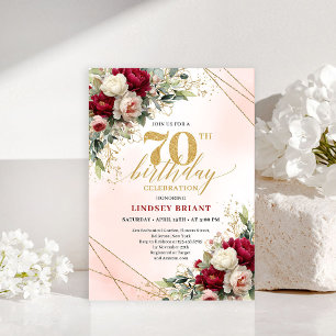 Convite Celebração de 70º Aniversário Moderna e Elegante a