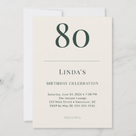 Convite Celebração de 80 Anos Clássico Floresta & Linen