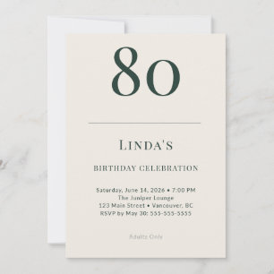 Convite Celebração de 80 Anos Clássico Floresta & Linen