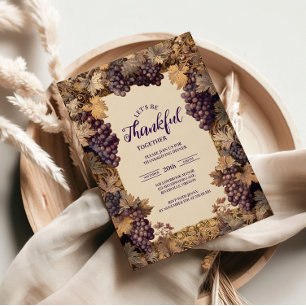 Convite Celebração de Ação de Graças da Videira de Outono