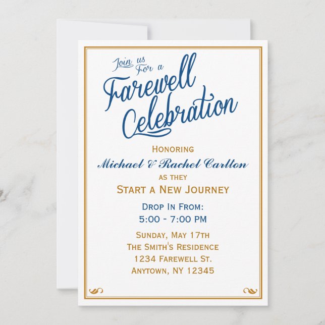 Convite Celebração de adeus que vai afastado marinho do (Frente)