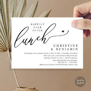 Convite Celebração de Almoço de Casamento Happily Ever Aft