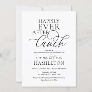 Convite Celebração de Almoço Pós-Casamento Felizes para Se