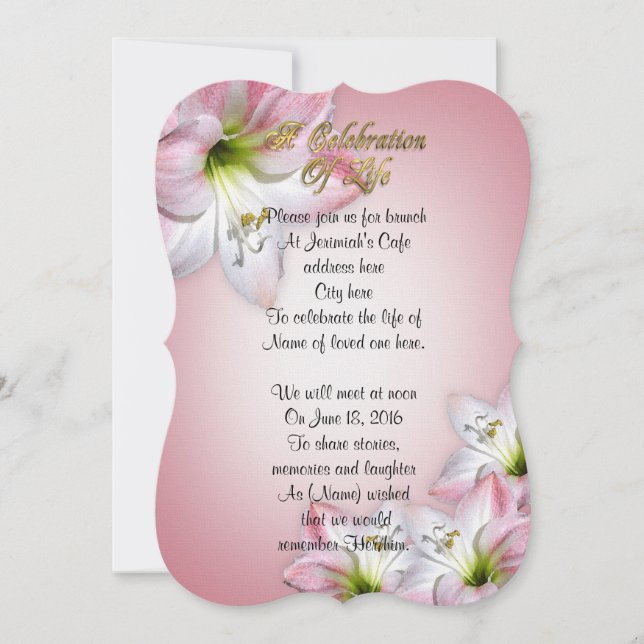 Convite Celebração de amarilis (Frente)