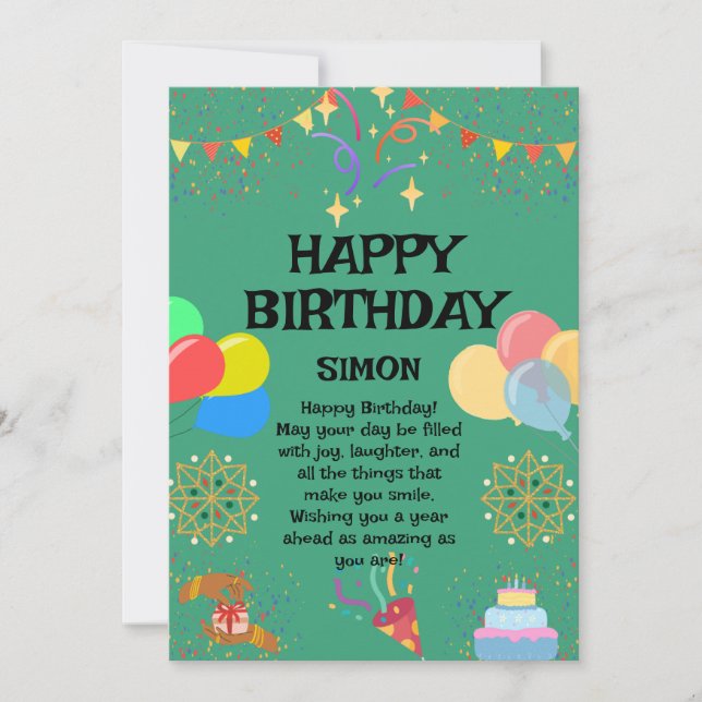 Convite Celebração de aniversário alegre (Frente)