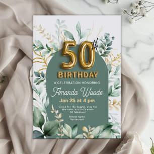 Convite Celebração de aniversário da Folhagem do ouro 50º