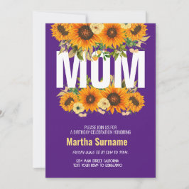 Convite Celebração de Aniversário da Mamãe Flores Florais 
