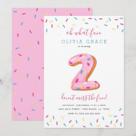 Convite Celebração de Aniversário da rosquinha | Dois