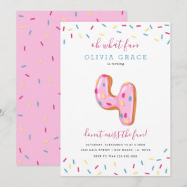 Convite Celebração de Aniversário da rosquinha | Quatro