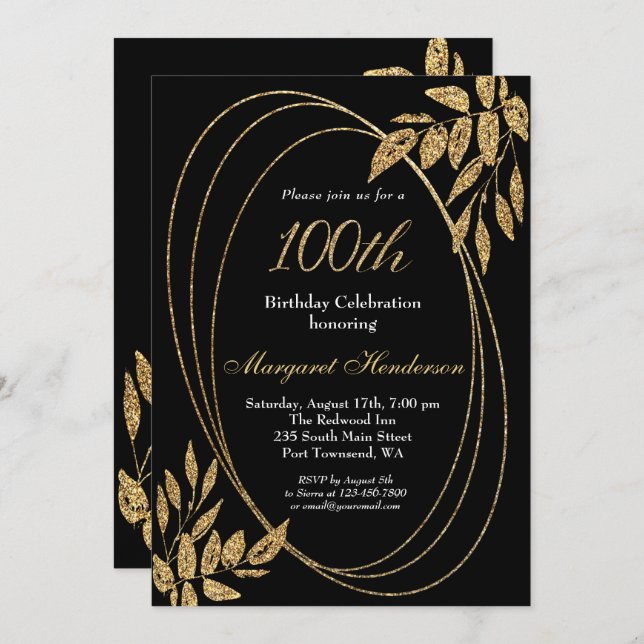 Convite Celebração de aniversário de 100 anos do Dourado B (Frente/Verso)