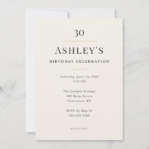 Celebração de Aniversário de 30 anos Minimal Elega