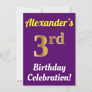 Convite Celebração de aniversário de 3 anos Dourados, R