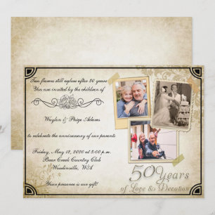Convite Celebração de Aniversário de 50 Anos