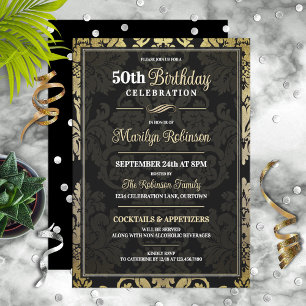Convite Celebração de Aniversário de 50 anos com Elegância