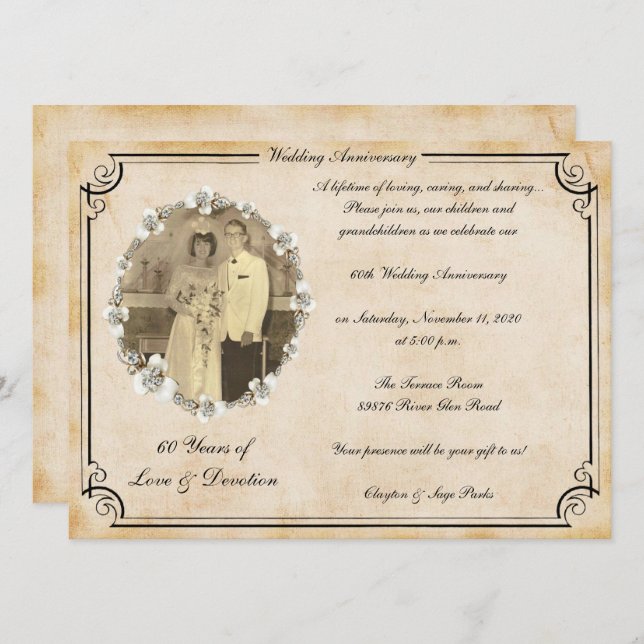 Convite Celebração de Aniversário de 60 anos (Frente/Verso)