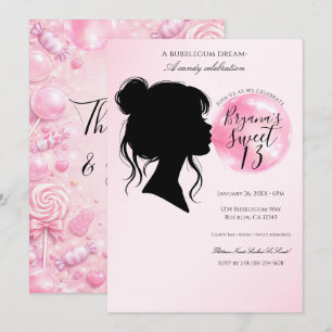 Convite Celebração de Aniversário de Bala de Menta Rosa So