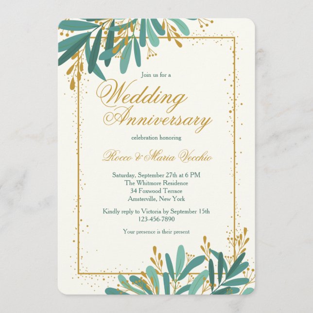 Convite Celebração de Aniversário de Casamento (Frente)