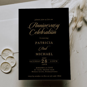 Convite Celebração de Aniversário de Casamento Clássico em