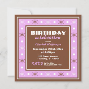 Convite Celebração de aniversário de Castanho e Púrpur