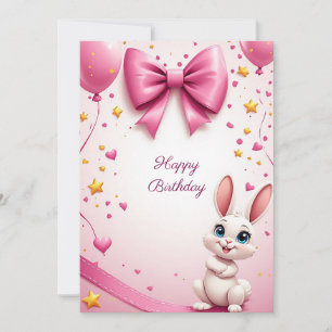 Convite Celebração de Aniversário de Coelho Fofo 🐰