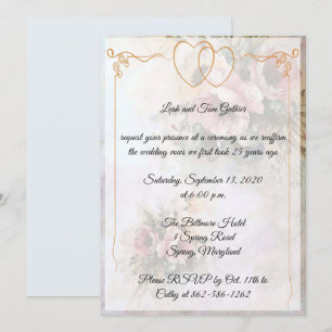 Convite Celebração de Aniversário de Coração Duplo