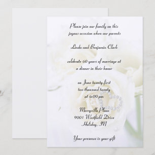 Convite Celebração de Aniversário de Diamante de 60 anos