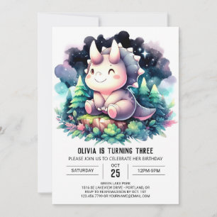 Convite Celebração de aniversário de Dino com Molho de Águ