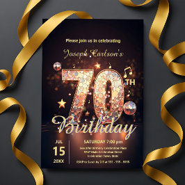 Convite Celebração de Aniversário do 70 de Dança de Disco 