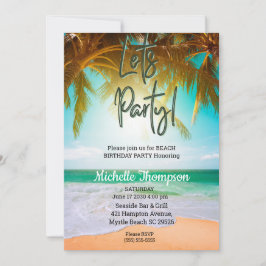 Convite Celebração de Aniversário do Partido da Cena Tropi