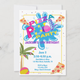 Convite Celebração de Aniversário do Partido da Pizza e Pi