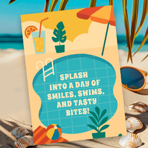 Convite Celebração de Aniversário do Partido piscina