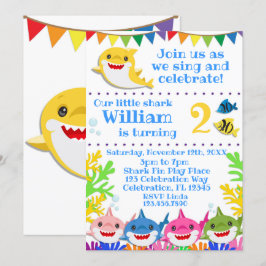 Convite Celebração de Aniversário do Rainbow Sharks