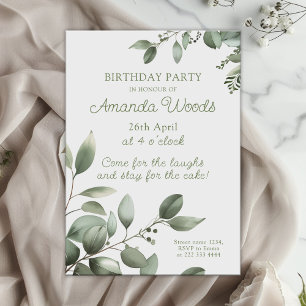 Convite Celebração de aniversário do Tranquil Leafy Grace