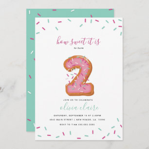 Convite Celebração de aniversário doce   Dois