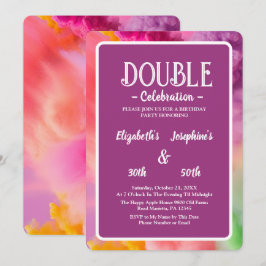 Convite Celebração de Aniversário Dupla Coloração de Fumos