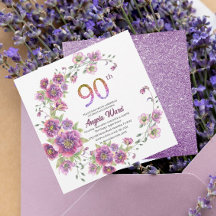Celebração de aniversário elegante  floral glitter