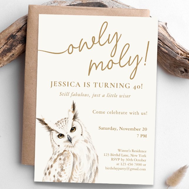 Convite Celebração de Aniversário Owly Moly (Owly Moly Birthday Celebration Invitation)