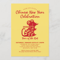 Celebração de Ano Novo Chinês Simples Rato Vermelh