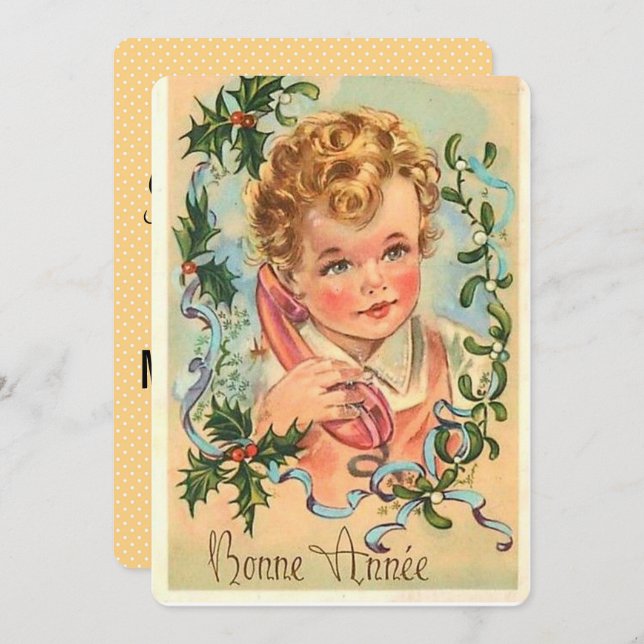 Convite Celebração de Anos novos Vintage (Frente/Verso)