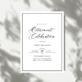 Convite Celebração de Aposentadoria com Elegância Moderna 
